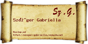 Száger Gabriella névjegykártya